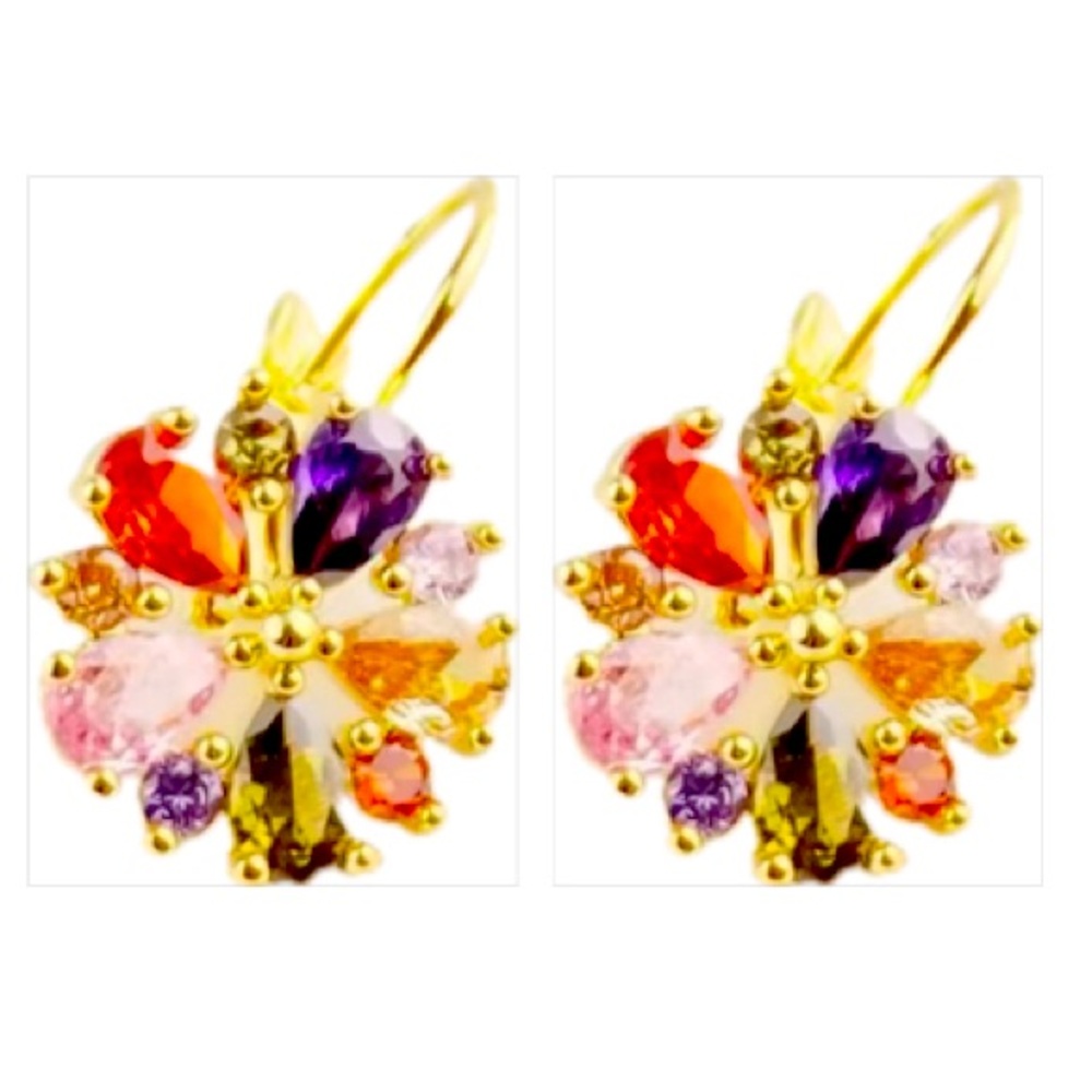 kate spade ♠️ multi coloured gemstone flower drop earrings 🌺